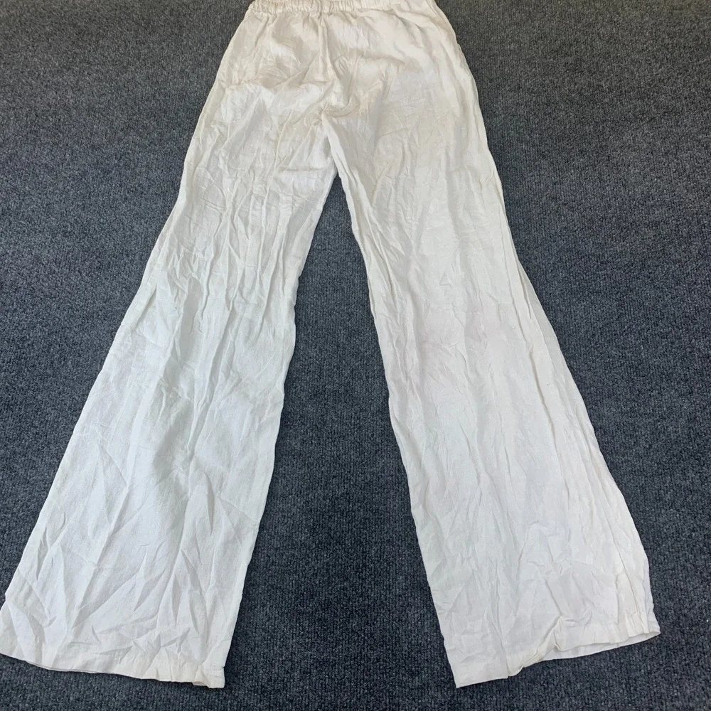 Subdued Pants Womens 22x27.5 White High Rise Drawstring Wide Leg Everyday Wear